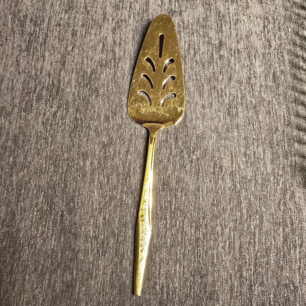 Vintage JH Carlyle Golden‎ Bouquet Gold Electroplate Pierced Pie Cake Server